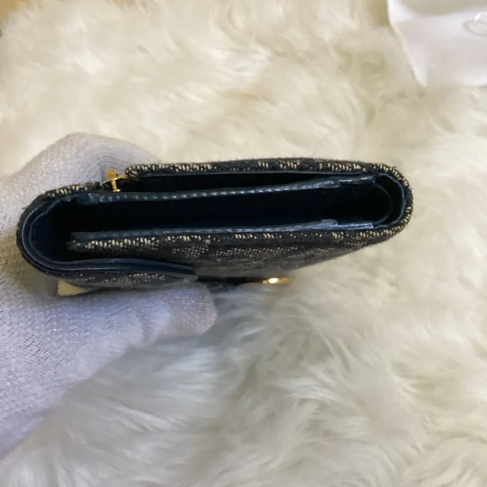 CHRISTIAN DIOR Monogram Saddle Wallet Navy